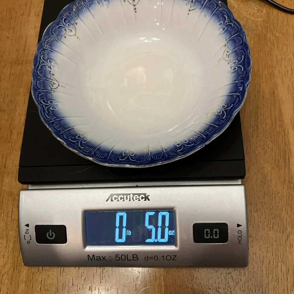 Vintage Blue Imperial Limoges China Soup/Cereal Bowl With Gold Accent Decoration